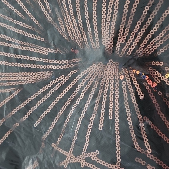 Black Sequin Embellished Gown with Bishop Sleeves - Picture 16 of 16